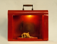 beeswax, metal box and electric light, 36 Χ 40 Χ 10 cm