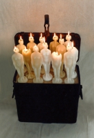 metal box and candles, 65 X 50 X 18 cm