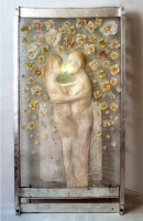  mixed media, wax and electric light, 140 Χ 205 Χ 22 cm

