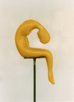 beeswax and metal, 118 X 2 X 8 cm